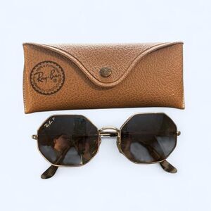 Ray Ban Octagonal Wire-Frame Polarized Sunglasses